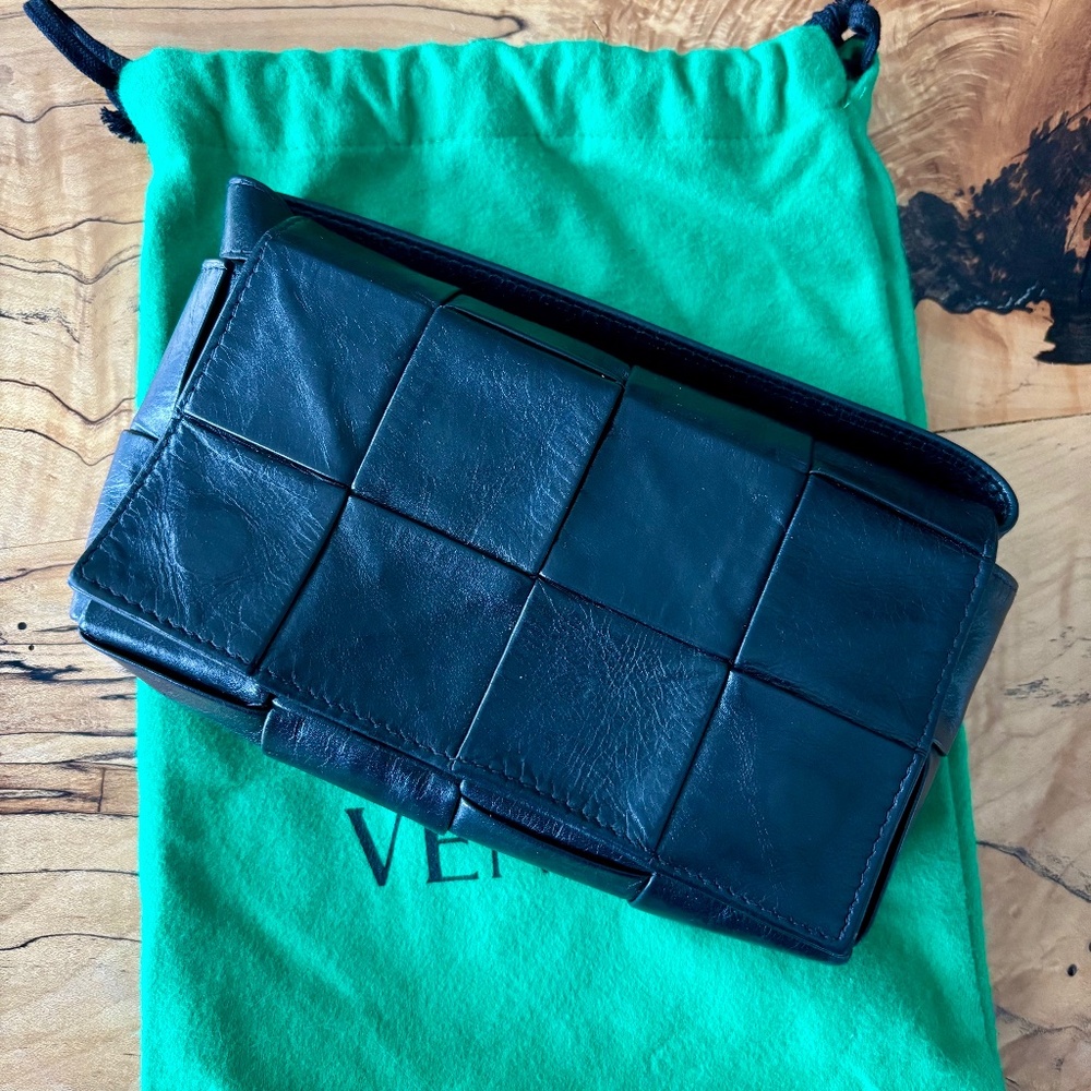 Bottega Veneta Mini Cassette Belt Bag Black Leather